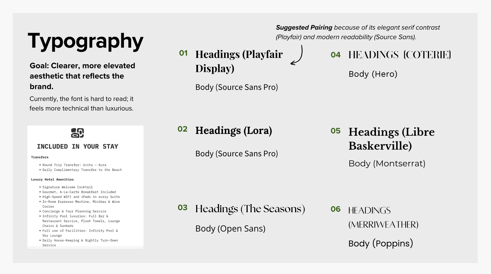 Typography — current issues and proposed pairings