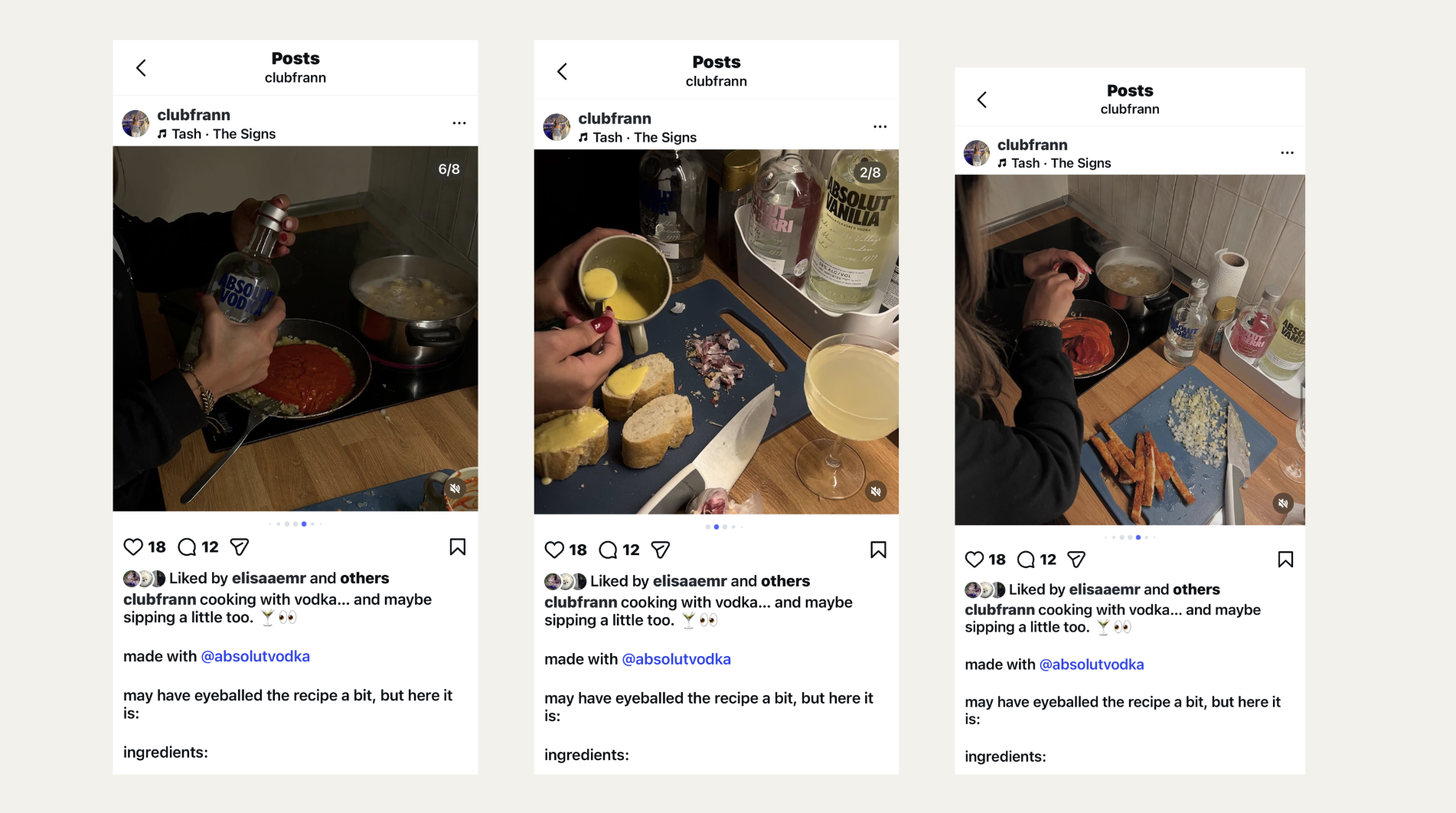 Vodka pasta recipe carousel