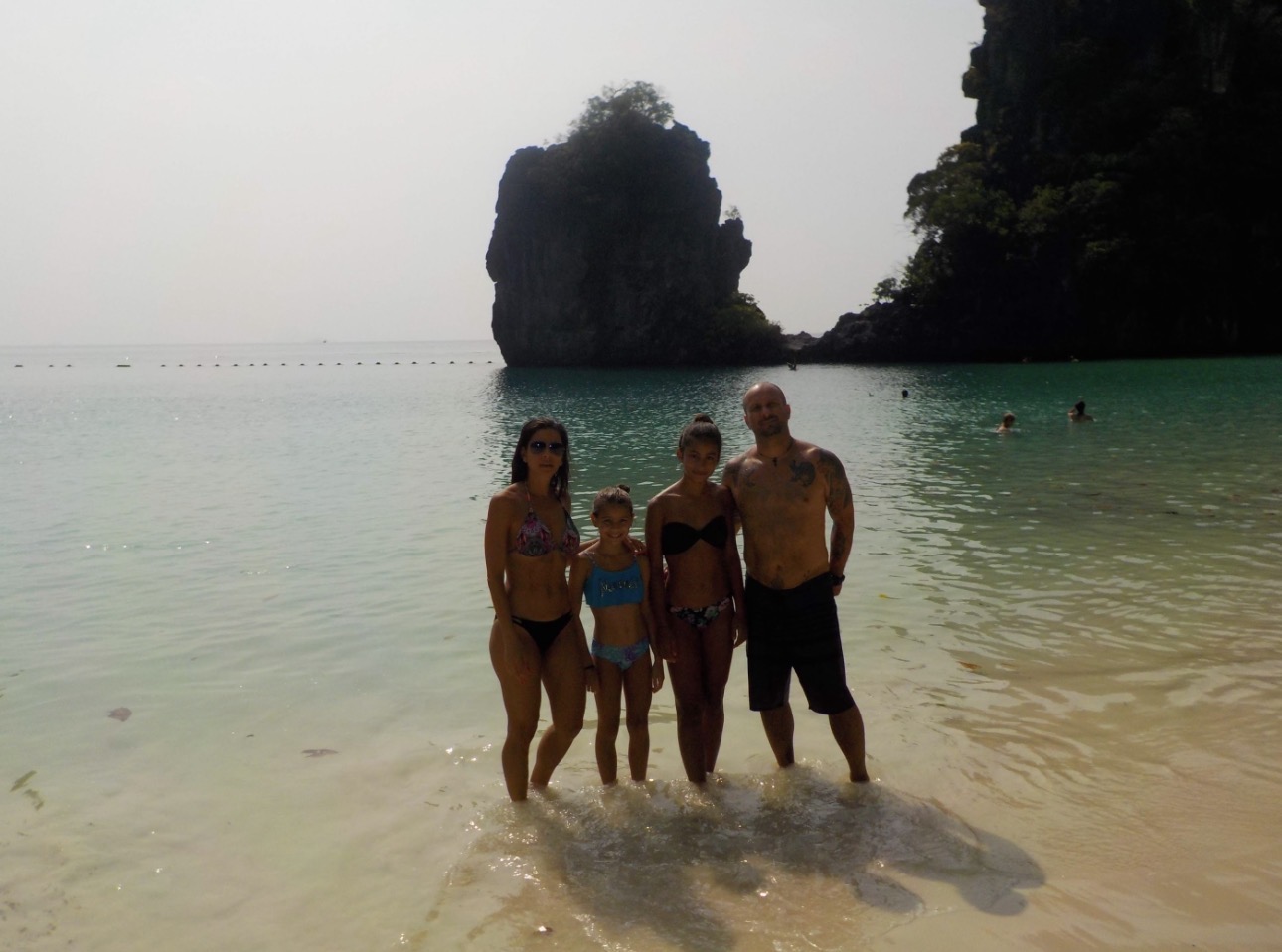 Family on a beach in Krabi