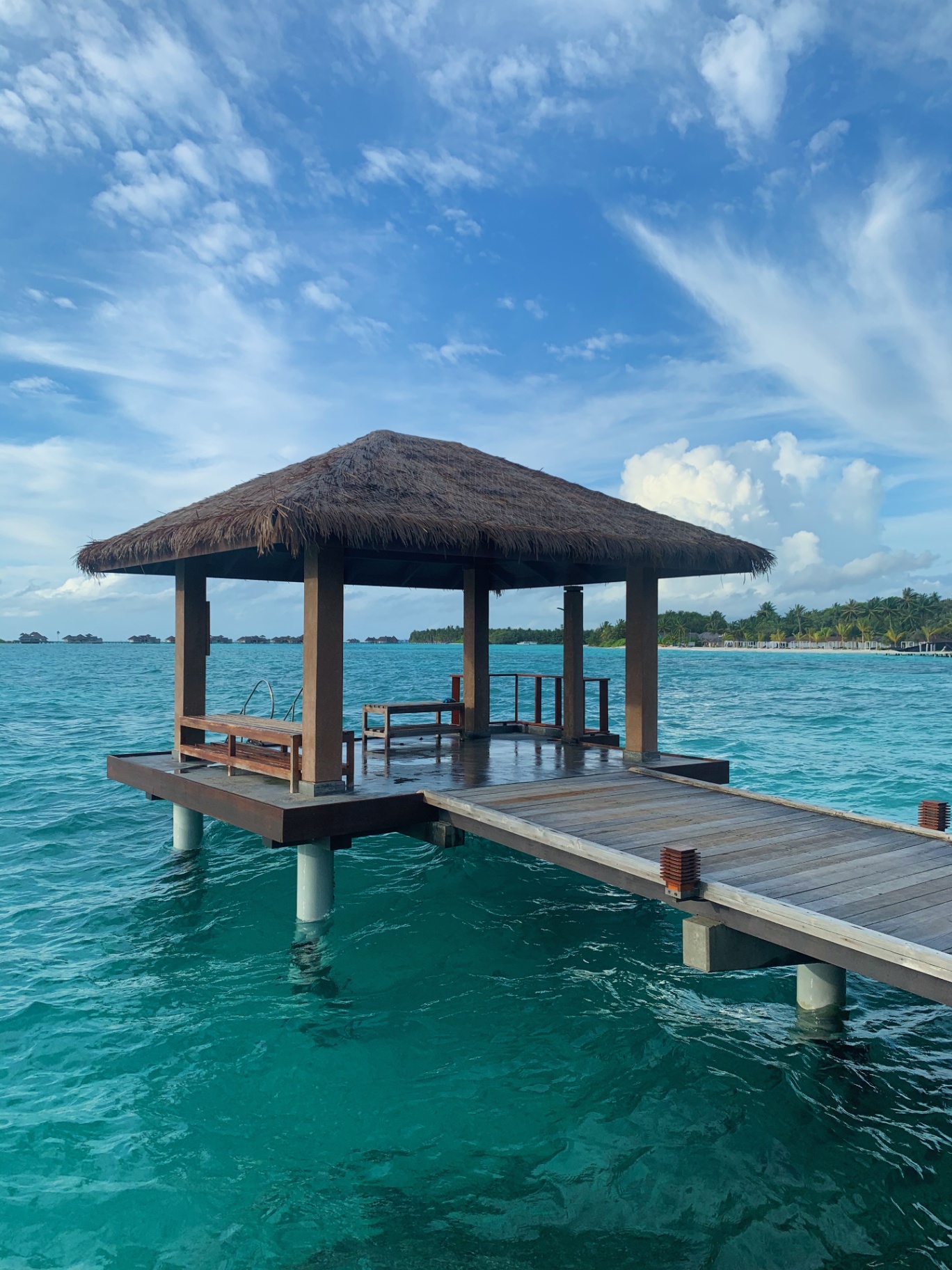 Overwater pavilion in the Maldives