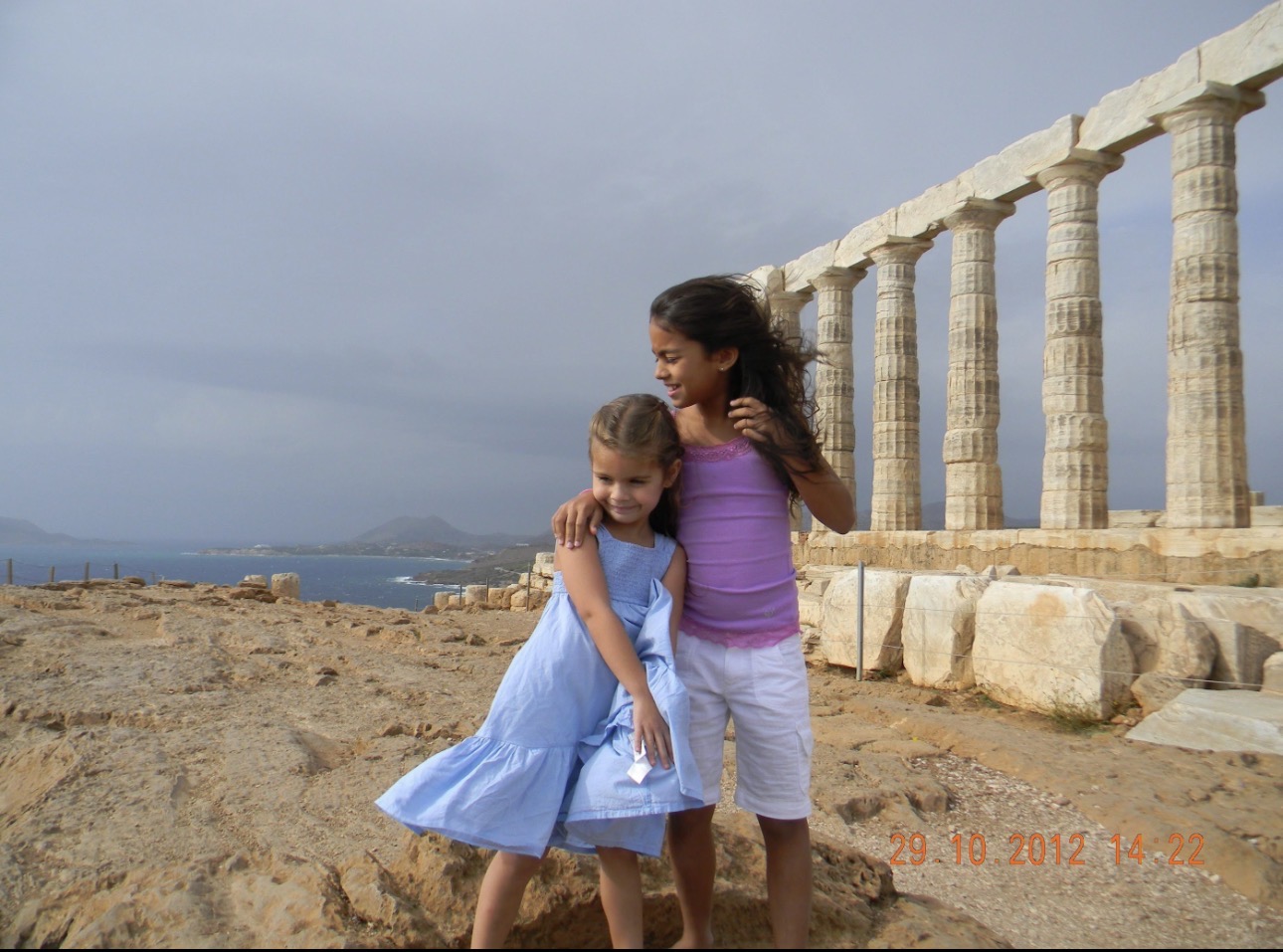 Sisters at the Temple of Poseidon
